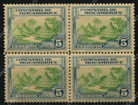 Мозамбика Компания 1937 г. SC# 176 • 5 c. • основной выпуск • африканские хижины • MNH OG XF • кв. блок