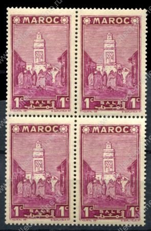 Французское Марокко 1939-1942 гг. • Iv# 163 • 1 с. • архитектура • кв. блок • MNH OG VF
