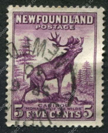 Ньюфаундленд 1932-1938 гг. • Gb# 225 • 5 c. • основной выпуск • северный олень(карибу) • Used F-VF