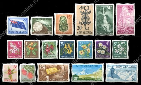 Новая Зеландия 1967 г. • Gb# 845-62 • Ѕ c. - $2 • нов. валюта, осн. выпуск • MNH OG XF • полн. серия ( кат. - £25 )