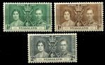 Ньясаленд 1937 г. • Gb# 127-129 • Коронация Георга VI • полн. серия • MNH OG VF