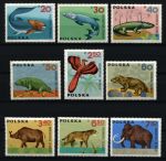 Польша 1966 г. • Mi# 1655-63 • 20 gr. - 7.10 zt. • Доисторические животные • MNH OG VF • полн. серия ( кат.- €9 )