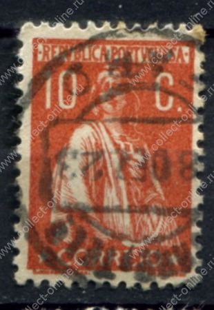 Португалия 1912-1931 гг. • Sc# 235 • 10 c. • (с именем гравёра) • богиня Церера • стандарт • Used F-VF