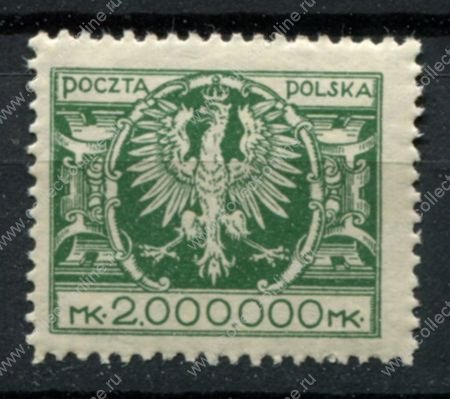 Польша 1924 г. • Mi# 200 • 2000000 M, • государственный герб • стандарт • MNH OG VF