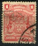 Родезия 1898-1908 гг. • Gb# 78 • 1 d. • герб колонии • красная • стандарт • Used F-VF