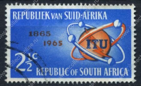 Южная Африка 1965 г. Sc# 306 • 2 ½ c. • 100-летие Международного телекоммуникационного союза(ITU) • Used VF