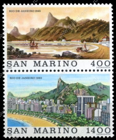 Сан-Марино 1983 г. • Sc# 1054-5a • 400 и 1400 L. • Крупнейшие города мира • Рио-де-Жанейро • MNH OG VF • полн. серия • пара