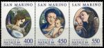 Сан-Марино 1984 г. • Sc# 1078-80a • 400 - 550 L. • Рождество • религиозные сцены • MNH OG VF • полн. серия • сцепка 3 марки