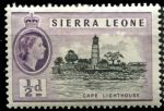 Сьерра-Леоне 1956-1961 гг. • Gb# 210 • ½ d. • Елизавета II • основной выпуск • маяк • MH OG VF ( кат. - £1 )