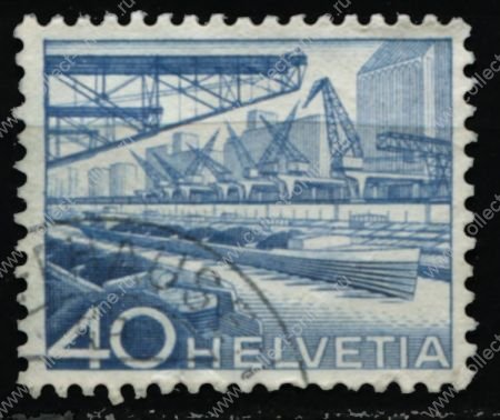 Швейцария 1949 г. Sc# 336 • 40 c. • речной порт • стандарт • Used VF
