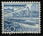 Швейцария 1949 г. • Sc# 336 • 40 c. • речной порт • стандарт • Used VF