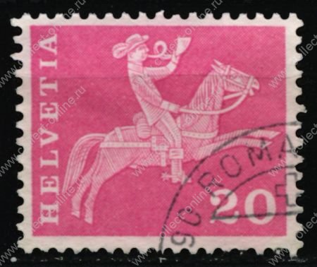 Швейцария 1960-3 гг. Sc# 385 • 20 c. • почтальон • стандарт • Used VF