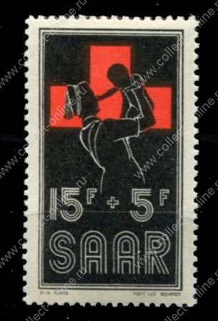 Саар 1955 г. • Mi# 360 • Красный Крест • благотворительный выпуск • MNH OG VF