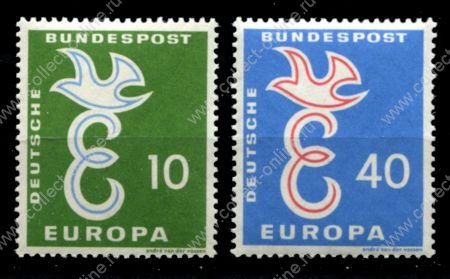 Саар 1958 г. • Mi# 439-440 • Европа • выпуск CEPT • полн. серия • MNH OG VF