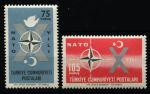 Турция 1962 г. • SC# 1545-6 • 75 и 105 k. • 10-летие вхождения Турции в НАТО • полн. серия • MNH OG VF