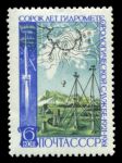 СССР 1961 г. • Сол# 2590 • 6 коп. • 40-летие Гидрометеослужбы • метеостанция, карта и метеозонд • MH OG VF