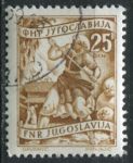 Югославия 1951-1952 гг. • Mi# 683A • 25 D. • Восстановление и развитие страны (2-й выпуск) • профессии • крестьянка • Used VF