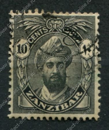 Занзибар 1936 г. • Gb# 311 • 10 c. • Султан Халиф бин Харуб • Used F-VF