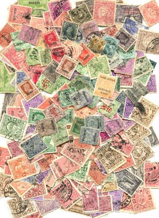 Британская Индия • Султанаты и штаты • набор 10 разных старых марок • Used VF
