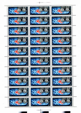 СССР 1975г. СОЛ# 4446+4446К / СОЮЗ-17 САЛЮТ-4 MNH OG VF лист 3*10 / КОСМОС