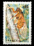 Франция 1977 г. • Mi# 2043 • 0.80 fr. • Охрана природы • красная цикада • MNH OG VF