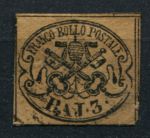 Римские государства 1852 г. • Mi# 4c • 3 b. • коричн. бум. • Used VF ( кат. - €30 )