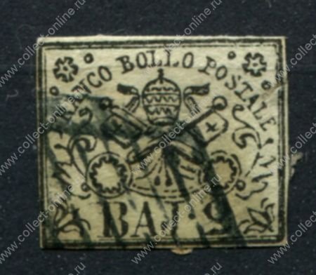 Римские государства 1852 г. • Mi# 3f • 2 b. • белая бум. • Used VF ( кат. - €40 )