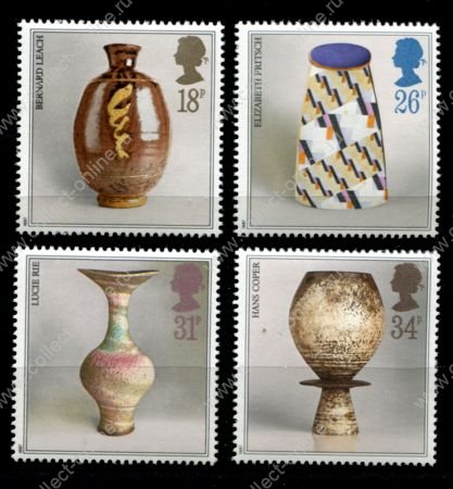 Великобритания 1987 г. • Sc# 1192-1195 • Искусство керамики, вазы • полн. серия • MNH OG VF