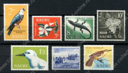 Науру 1963-1965 гг. • Gb# 57//64 • 2 d.//3s.3d. • основной выпуск • цветы, птицы • 7 марок • MNH OG VF