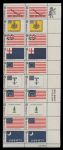 США 1968 г. • Sc# 1345-1354 • 6 c.(10) • старинные флаги • полн. серия, pl. № сцепка 10 марок в парах • MNH OG XF+