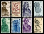 Испания 1966 г. • Mi# 1645-1652 • Исследователи и завоеватели Америки(конкистадоры) • полн. серия • MNH OG VF