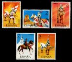 Испания 1973 г. • Mi# 2034-2038 • Старинная армейская униформа • полн. серия • MNH OG VF