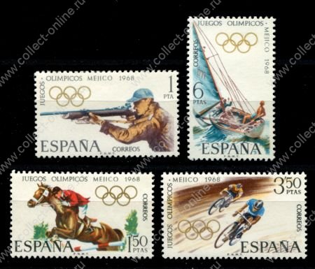 Испания 1968 г. • Mi# 1777-1780 • Ление Олимпийские Игры, Мехико • полн. серия • MNH OG VF