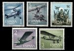 Испания 1961 г. • Mi# 1296-1300 • 50 лет испанской авиации • полн. серия • MNH OG VF