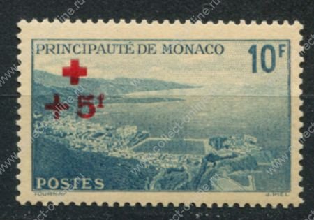 Монако 1940 г. • Mi# 218 • Красный крест • осн. выпуск(архитектура и виды) • вид на княжество • MNH OG VF ( кат. - €60 )