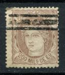 Испания 1870 г. • Mi# 103 • 200 m. • "Испания" в короне • стандарт • Used* VF ( кат. - €2 )