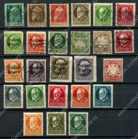 Бавария XIX-XX век • подборка 25 марок • Used/MH OG F-VF