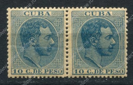 Куба 1888 г. • Sc# 130 • 10 c. • король Альфонсо XII • стандарт • пара • MNH!! OG F