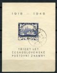 Чехословакия 1948 г. • Mi# Block 11 • 30 лет 1-й почтовой марке Чехословакии • блок •  Used F-VF