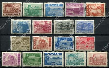 Греция 1942-1944 гг. • Mi# 464-481 • Ландшафты • 18 марок • полн. серия • MH OG VF