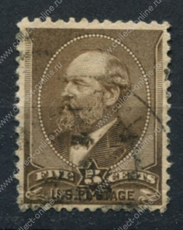 США 1882 г. • SC# 205 • 5 c. • Президент Джеймс Абрахам Гарфилд • Used F ( кат. - $12 )