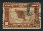 США 1904 г. • Sс# 327 • 10 c. • Выставка в Луизиане • карта США • Used VG ( кат. - $30 )