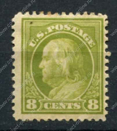 США 1912-1914 гг. • Sc# 414 • 8 c. • Бенджамин Франклин • стандарт • MH OG F ( кат. - $45 )