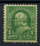 США 1897-1903 гг. • Sc# 279 • 1 c. • Бенджамин Франклин • стандарт • MH OG VF* ( кат. - $10 )