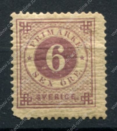 Швеция 1886-1891 гг. • Mi# 33b • 6 o. • стандарт • MH OG F-VF (кат. - €30 )