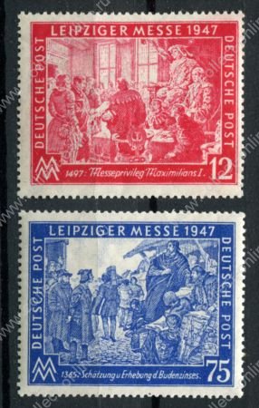 Германия • Совместная зона оккупации 1947 г. • Mi# 965-6 • Лейпцигская осенняя ярмарка • для оккупированных территорий • полн. серия • MNH OG VF