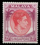 Сингапур 1948-1952 гг. • Gb# 25a • 35 c. • Георг VI • стандарт • MLH OG VF ( кат. - £15 )