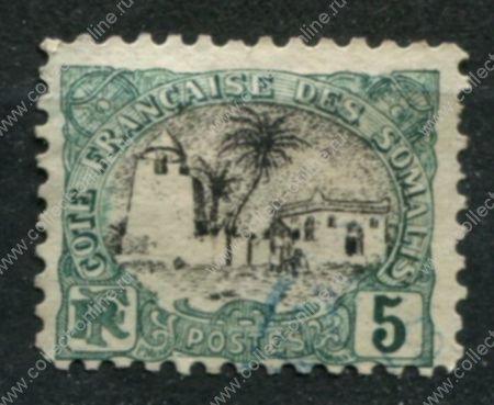 Берег Сомали 1903 г. • Iv# 56 • 5 c. • осн. выпуск • мечеть в Таджуре • Used VF