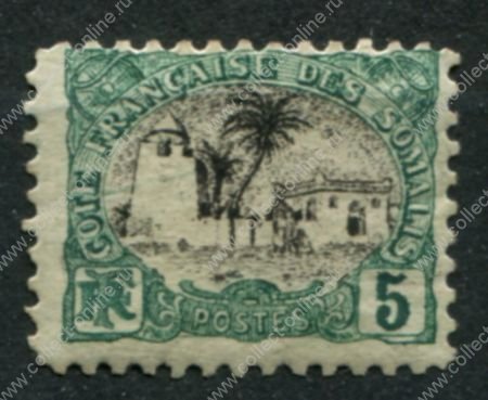 Берег Сомали 1903 г. • Iv# 56 • 5 c. • осн. выпуск • мечеть в Таджуре • MH OG VF