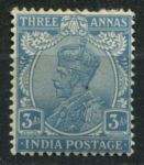 Индия 1926-1933 гг. • GB# 209 • 3 a. • Георг V • голубая • стандарт • MH OG F-VF ( кат. - £18 )